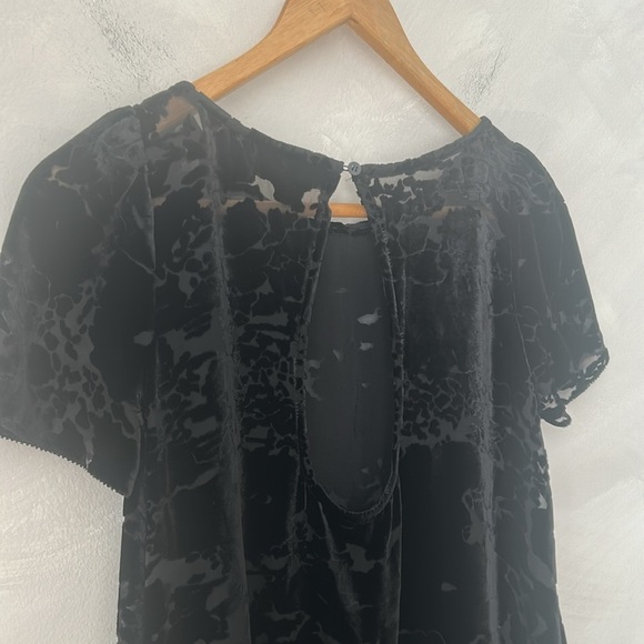 Allsaints spitalfields black velvet silk short sleeve imortal dress burnout 6 sm - Picture 9 of 10